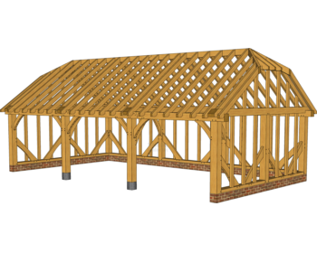 3 bay oak garage barn roof design