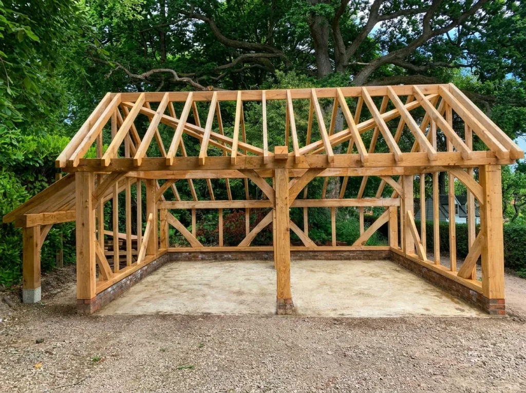 two-bay-oak-frame-garage-frame-2