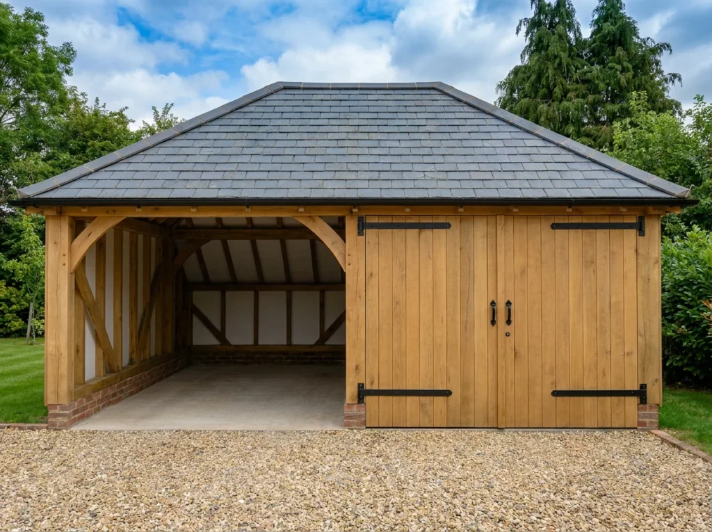 two-bay-oak-frame-garage-slate